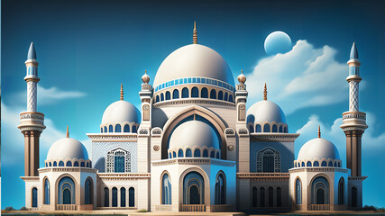 Fototapeta na wymiar Beautiful Islamic Mosque Architecture