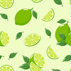 lime seamless pattern on green background