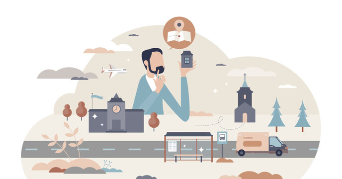 Urban planner occupation as public place development tiny person concept, transparent background. Regional facilities, infrastructure and traffic mapping in public space illustration.