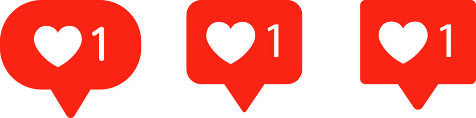 ハートのいいねマーク素材セット