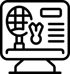 Online sport shop icon outline vector. Goods store. Seller equipment