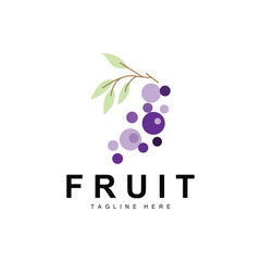 Grape Logo, Farm Fruit Vector, Fresh Purple Fruit Design, Grape Product Icon, Fruit Shop