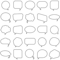 Fototapeta premium Speech bubble line icon collection. Isolated communication element vector. 512x512 pixel.