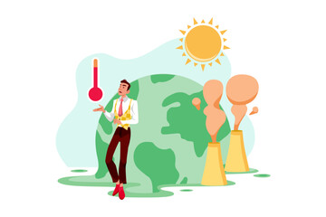 Global Warming Awareness Illustration Concept