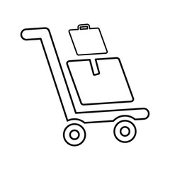 Delivery Trolley icon. Line icon, outline symbol.