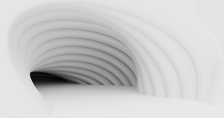 Abstract geometric shapes, lines, black and white, abstract light background, 3d render