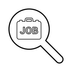 Job Search icon. Line, outline design.