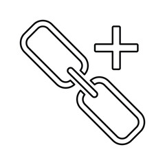 Link Building icon. Line, outline design.
