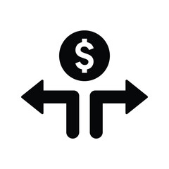 Money Decision icon. Simple vector graphics.