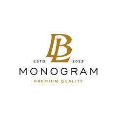 BL LB letter monogram identity logo for your business or brand. Alphabet initial symbol vector