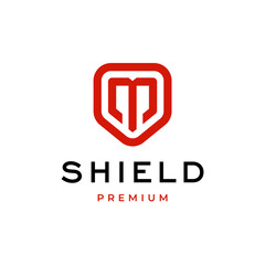 Letter M Shield Guard Protection Security Symbol Icon Logo Design