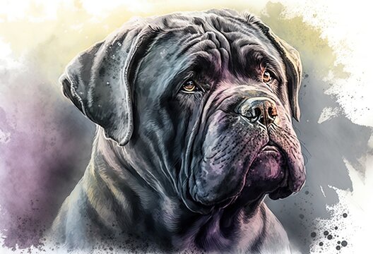 An endearing canine picture of a Neapolitan mastiff Generative AI