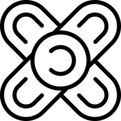 Medical plaster icon outline vector. Heart disease. Clinic care