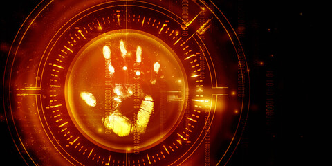 Fingerprint Scanning Technology Concept 2d Illustration