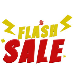 3d text flash sale sign