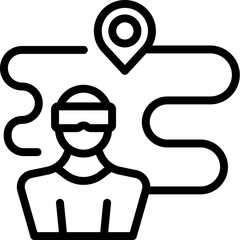 Track reality icon outline vector. Virtual travel. Sky mobile
