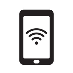 Wifi symbol in smartphone screen, connect to wireless internet icon isolated vector illustration.