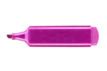 Cutout of an isolated purple highlighter pen with the transparent png background