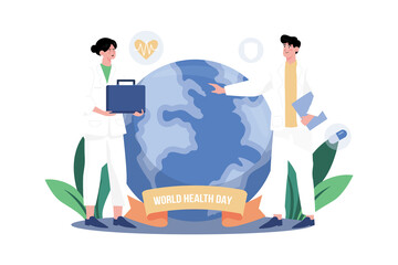 World Health Day Illustration Concept