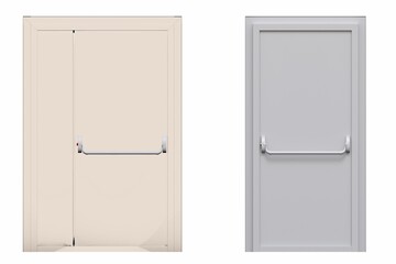 Naklejka premium interior doors isolated on white background, interior furniture, 3D illustration, cg render