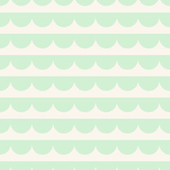 Simple and cute scallop stripes in a subtle color palette of mint on off white background. Great for home decor, fabric, wallpaper, gift-wrap, stationery and packaging.
