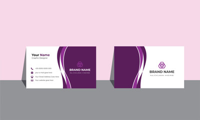 Clean and simple business card template. Creative and modern business card template. Corporate business card, name card template ,horizontal simple clean layout design template.