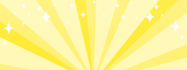 集中線　シンプル　使いやすい　横　横長 黄色　金色 キラキラ