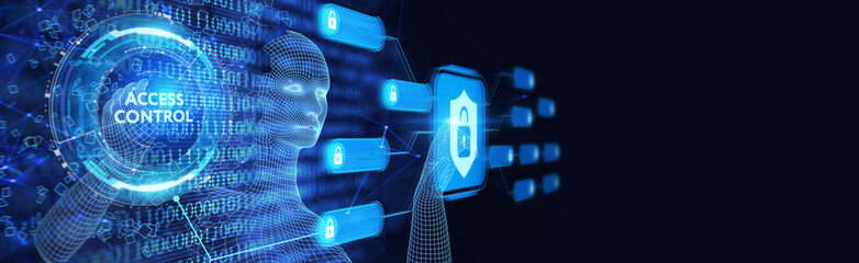 Business, Technology, Internet and network concept. Virtual display: Access control. 3d illustration
