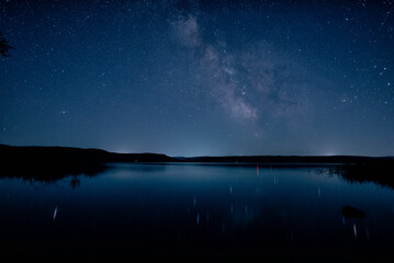 night sky over lake