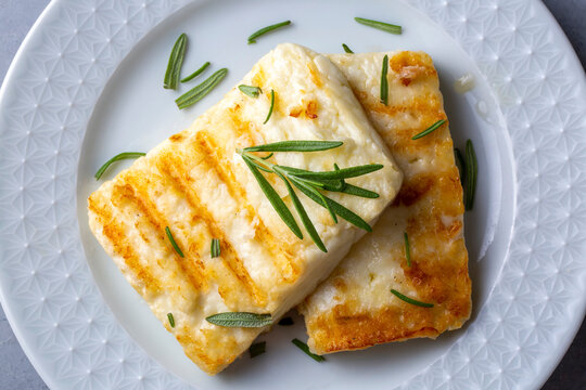 Grilled halloumi cheese. Fried halloumi cheese. Turkish name; Hellim peyniri