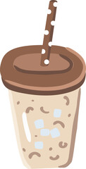 Iced coffee flat Illustration. coffee
