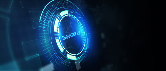 Industry 4.0 Cloud computing, physical systems, IOT, cognitive computing industry.  3d illustration