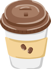 Hot coffee flat Illustration. coffee
