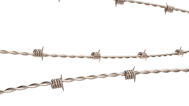 The barbed wire png image 3d rendering