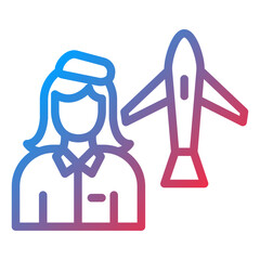 Vector Design Flight Attendant Icon Style