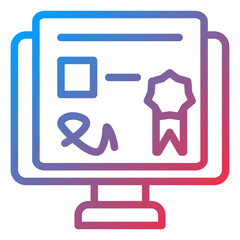 Vector Design Online Certificate Icon Style