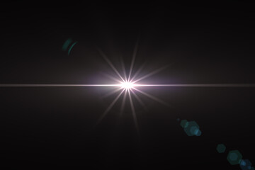 Natural, Sun flare on the black background