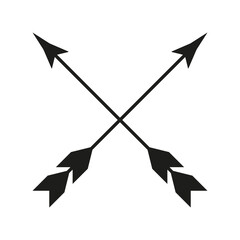 black two arrows cross. Vector illustration.