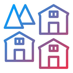 Vector Design Village Icon Style