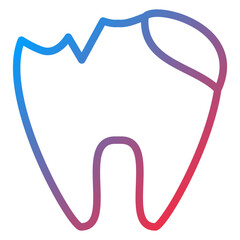 Vector Design Tooth Decayed Icon Style