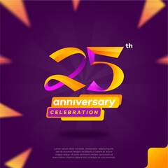 Number 25 logo icon design, 25th birthday logo number, 25th anniversary.