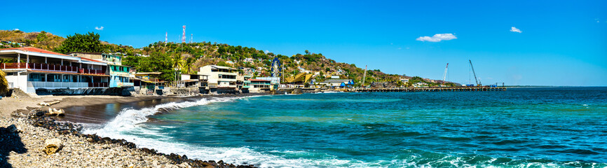 Panorama of La Libertad town on the Pacific Coast in El Salvador