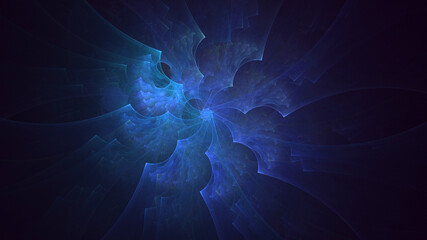 3D rendering abstract colorful fractal light background