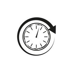 Modern clock arrow icon. Old watch. Time clock. Vector illustration. E