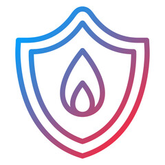 Vector Design Fire Shield Icon Style
