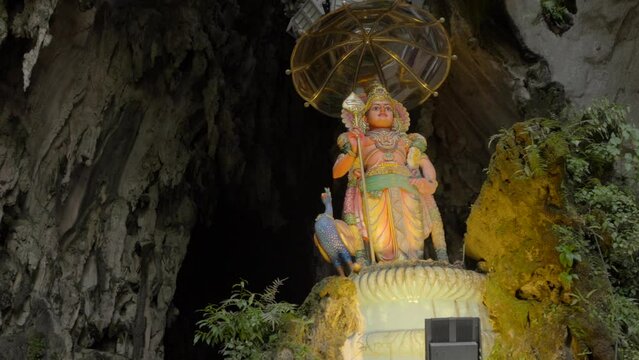 Statues at top of at Batu Caves Kuala Lumpur Malaysia Hindu god
