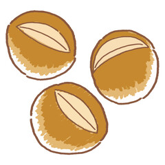 手描き風の美味しそうなプチパンのベクターイラスト