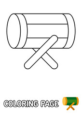 Coloring page with Drum for kids