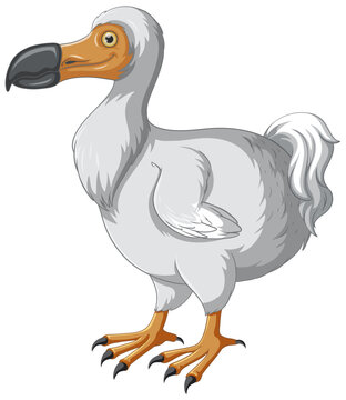 white dodo bird standing isolated clip art preview