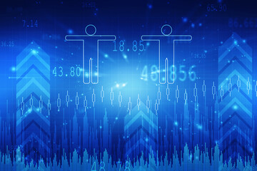2d rendering Stock market online business concept. business Graph 